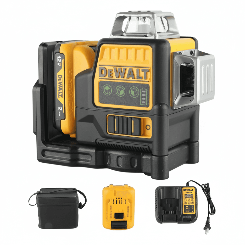 DeWalt DW089LG Laser Level | 3x360° Green Lines | 12V Li-Ion Outdoor