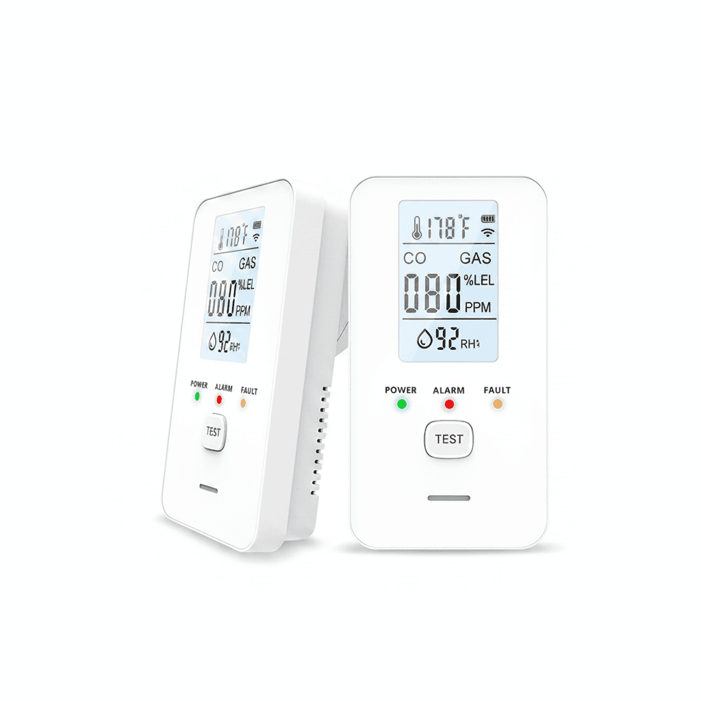 4-in-1 Carbon Monoxide Detector, front view.