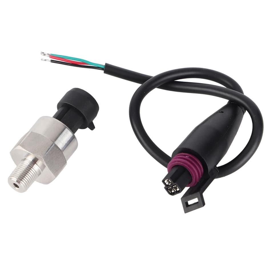 Portable 1/8NPT thread stainless steel pressure transducer for oil, fuel, air, and water.