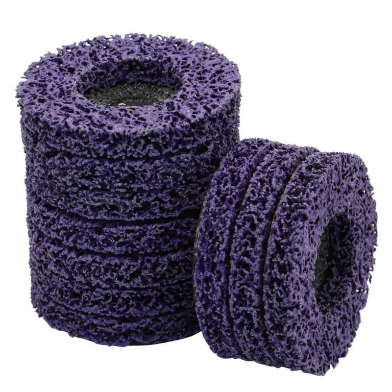 A single coral disc, also known as a poly strip disc, for aggressive sanding discs and rust removal.