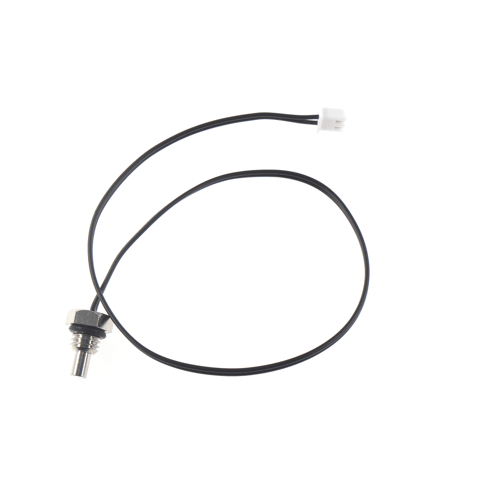 NTC thermistor temperature sensor with a 1-meter wire and M6 threaded probe, ideal for precise temperature sensing applications.