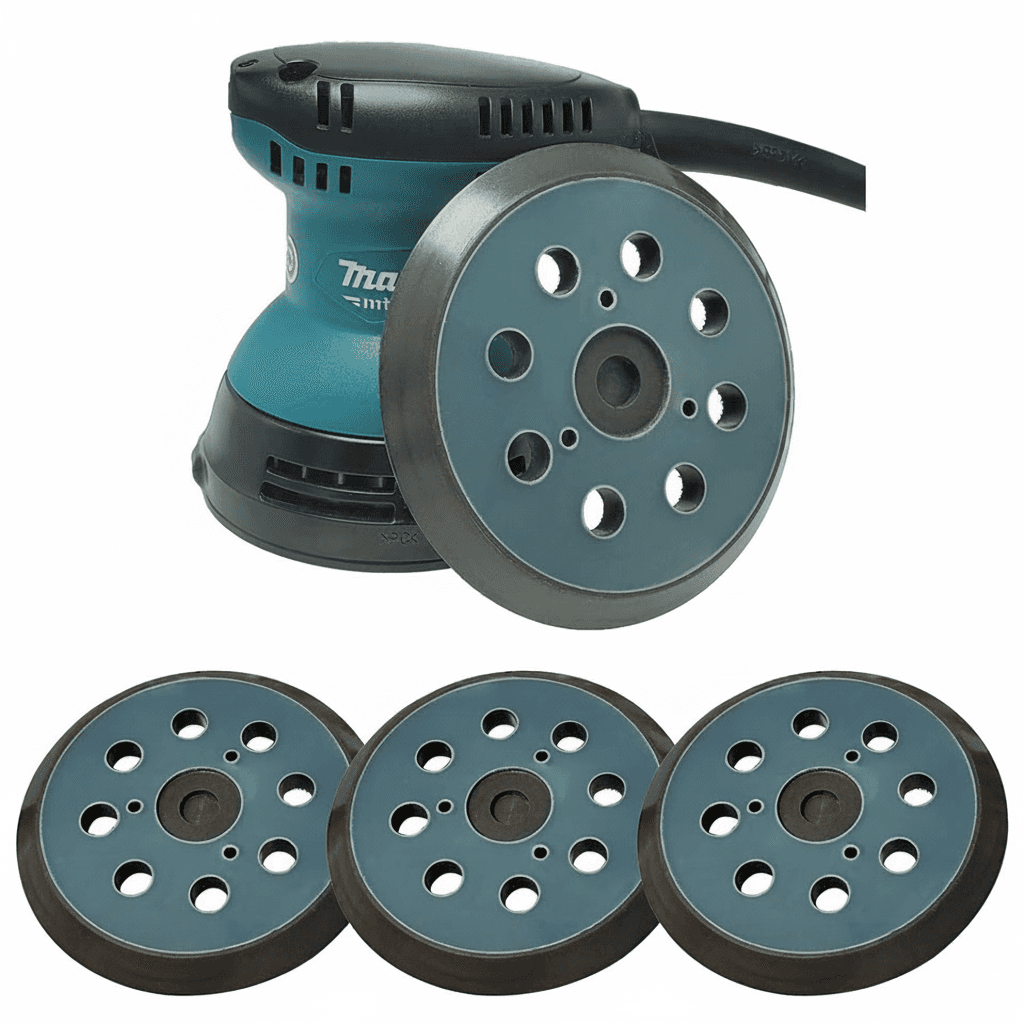 5-inch 8-hole replacement orbital sander pad, 123/125mm hook and loop for various sanders.