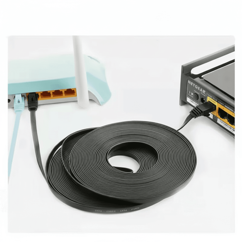 Cable Cat6 | 1000Mbps Flat Cord | For Router & Laptop - Image 1