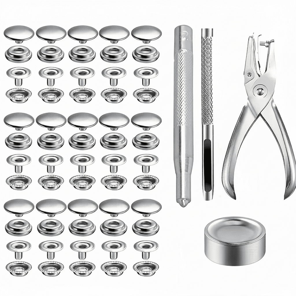 Heavy Duty Snap Fasteners Kit, complete set for various applications.