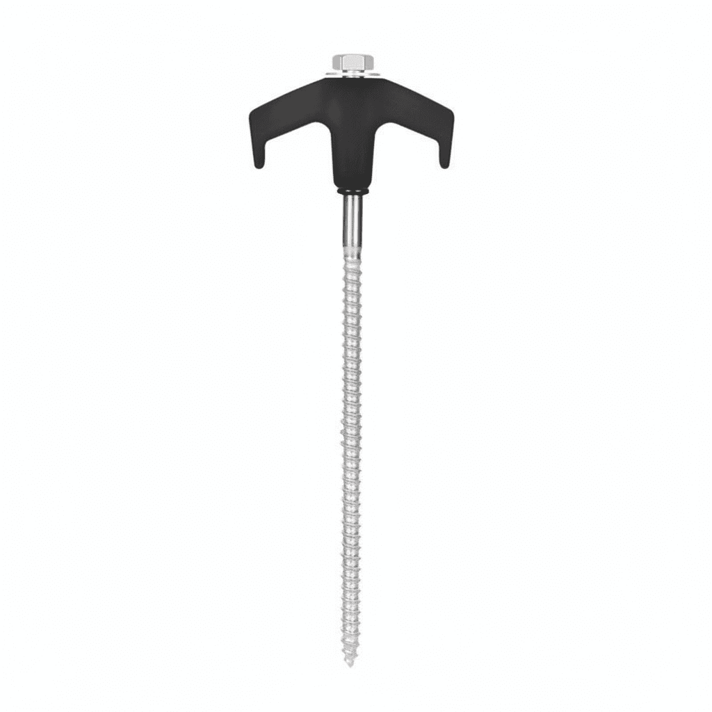 Ground Screw In Anchors (15pc) set, neatly arranged.