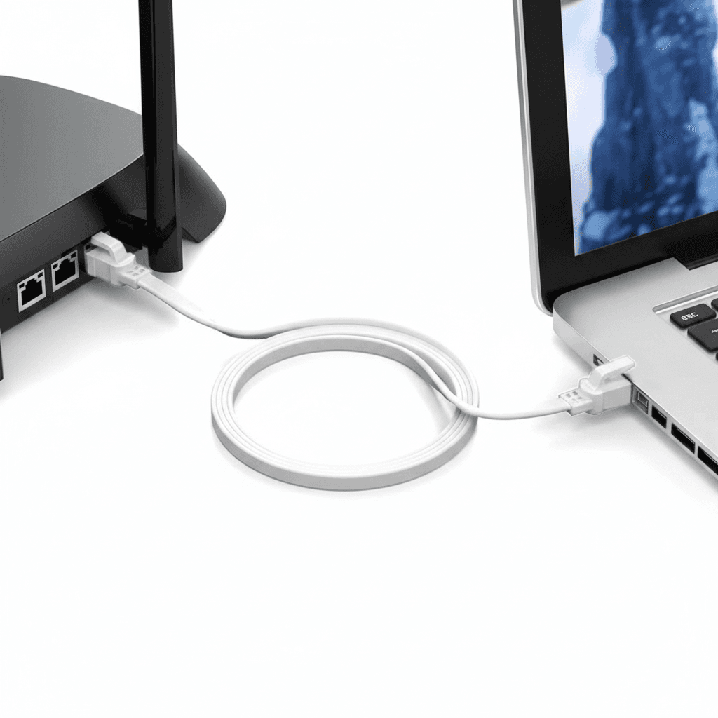 White Cat8 Ethernet Cable.