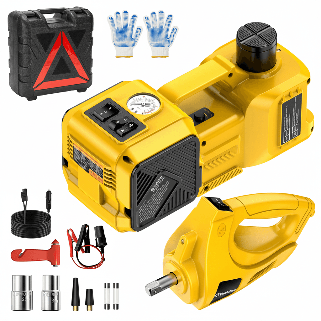 Taskstar 5T Electric Scissor Jack Lift Car, a robust automotive lifting tool.