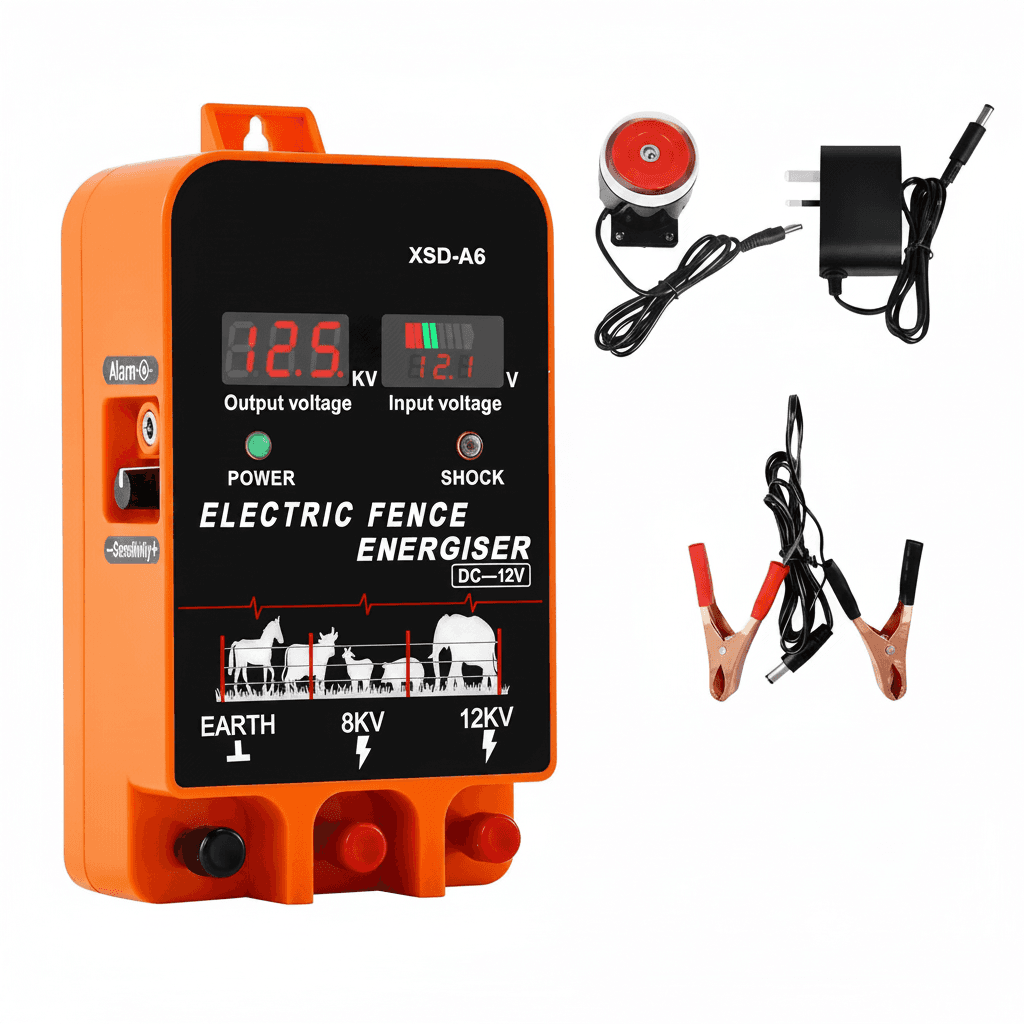 Energiser for electric fence, the product itself.