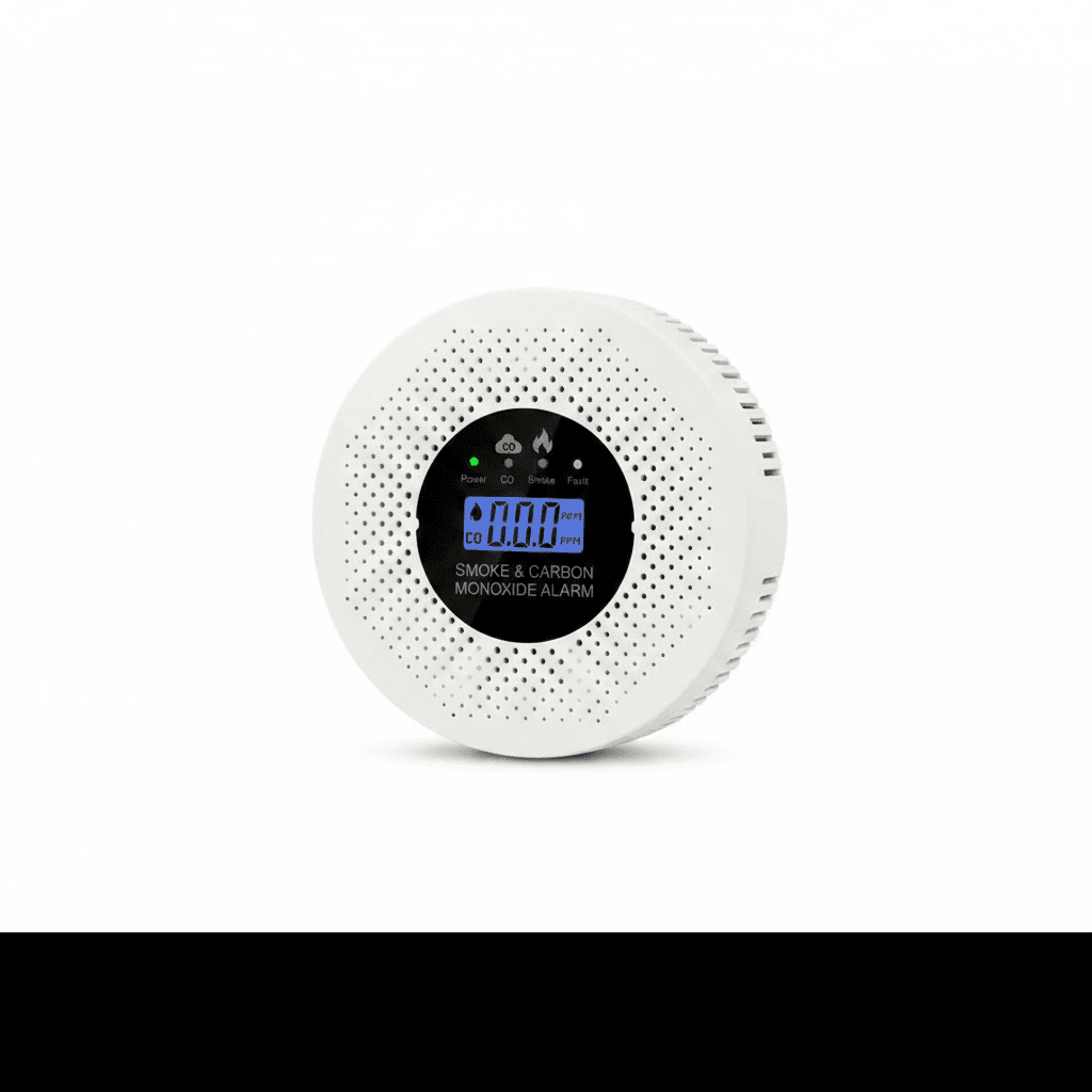 2-in-1 Carbon Monoxide Detector, front view.