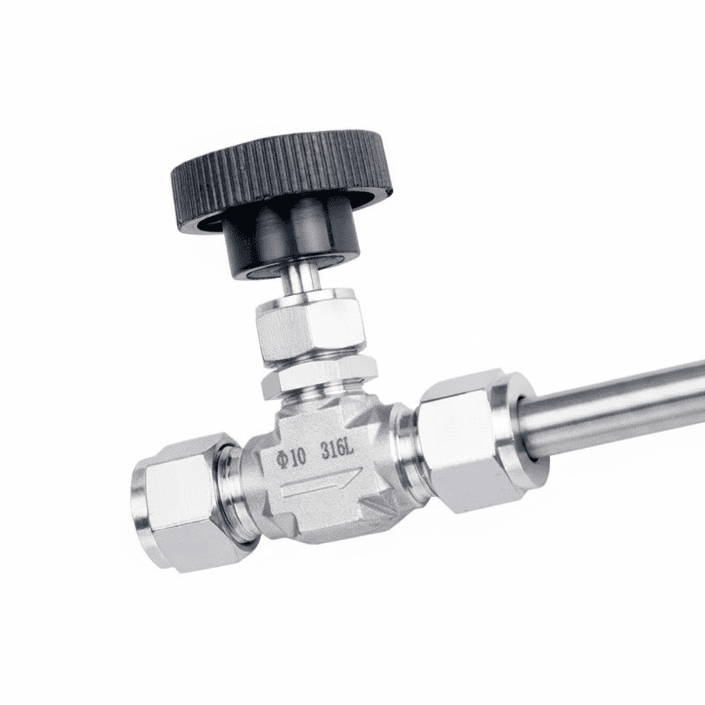 316L Stainless Steel Needle Valve, a single product shot.
