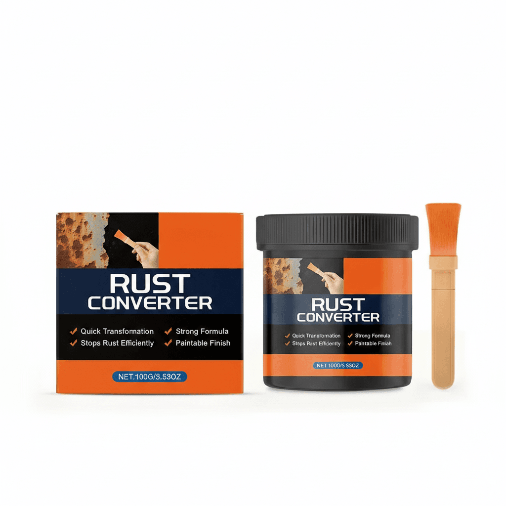 Rust Converter Automotive Primer bottle, ready for use.