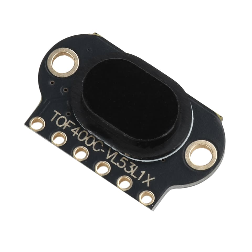 TOF050C/400C laser distance sensor module with optical cover, showcasing its compact design and IIC output.