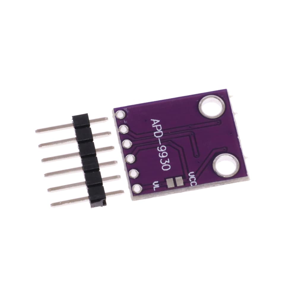 An RGB Infrared Gesture Capacitive sensor APDS-9930 module with pins, ready for Arduino integration.