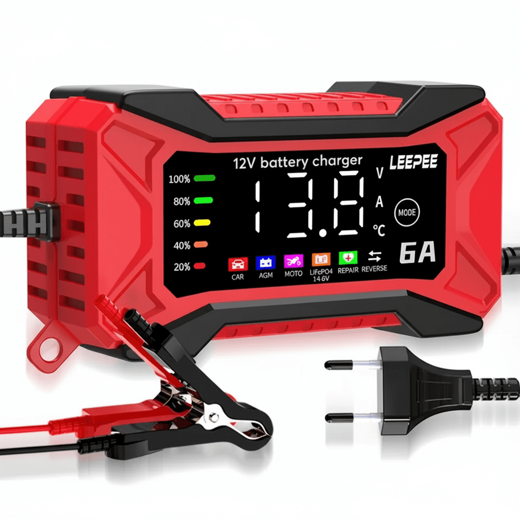 Car Battery Charger 12V 6A Digital, a standalone product.