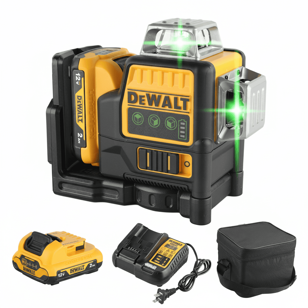 DEWALT DW089 Laser Level | 3x360° Green Beam | Self-Levelling for Building Work