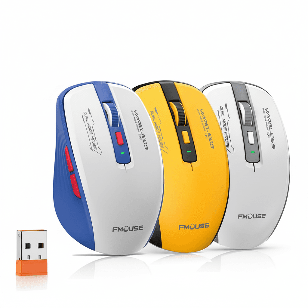 Wireless Mouse | Dual Mode 2.4G USB & Bluetooth 5.1 | Silent 2400DPI for PC/Laptop