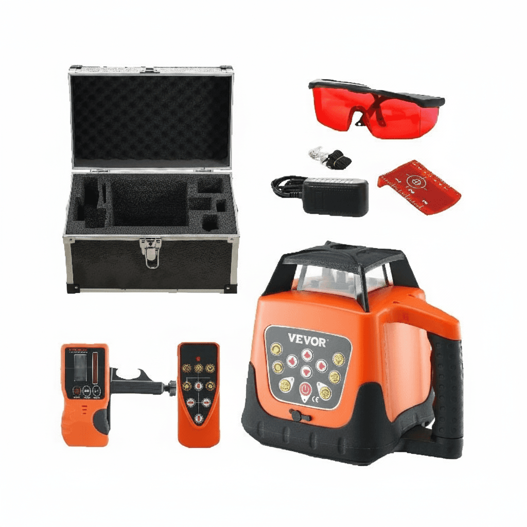360° Self-Levelling Red Cross Line Laser Level, front view.