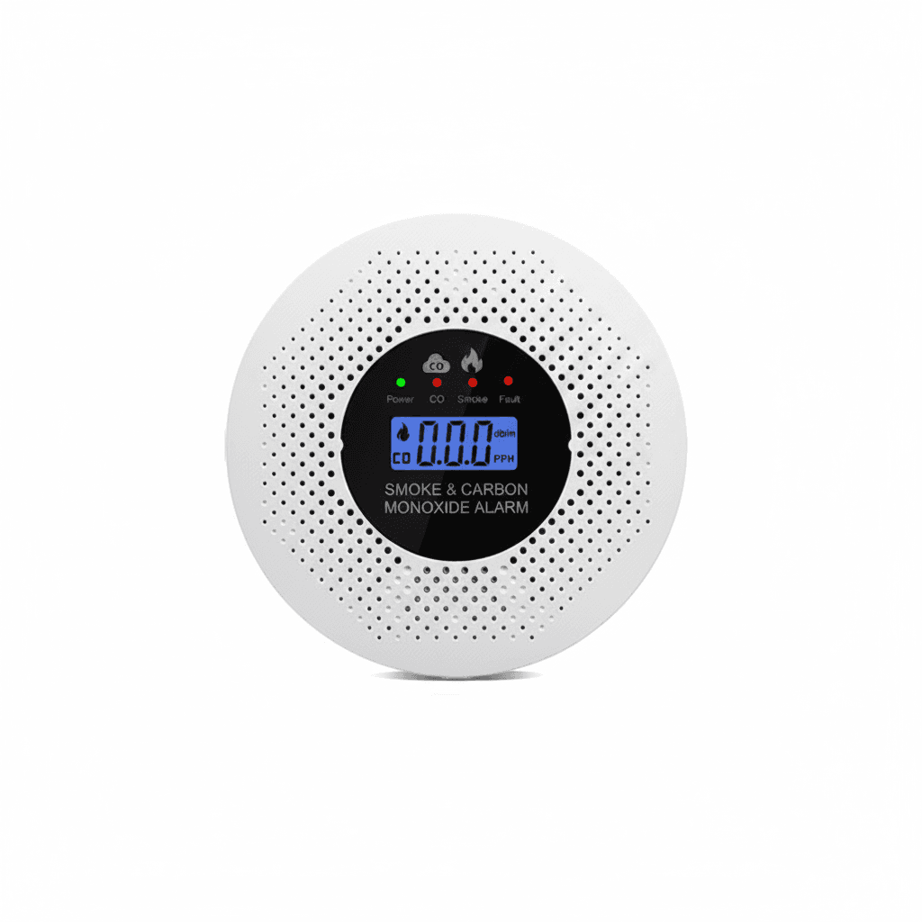 2-in-1 Smoke Detector & CO Alarm, front view.