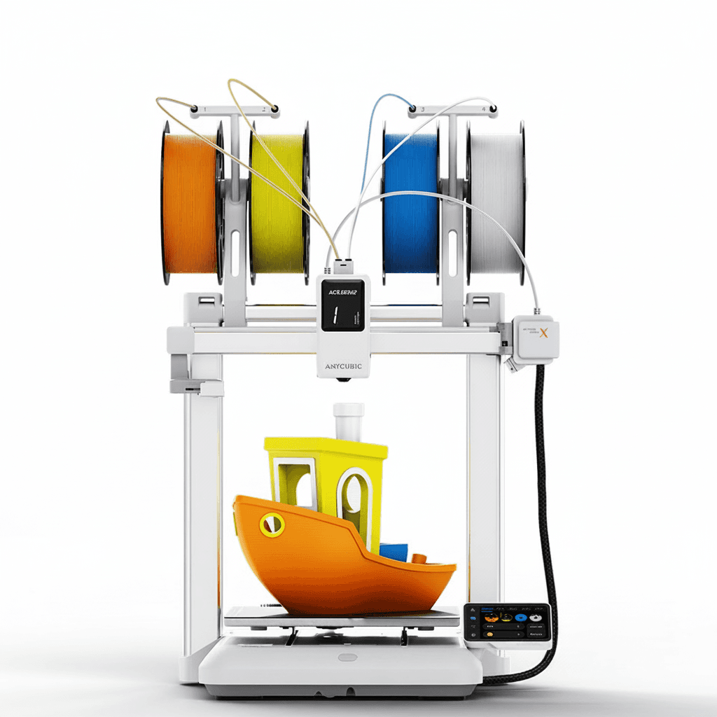 ANYCUBIC Kobra X 3D printer, a sleek black machine with a build plate.