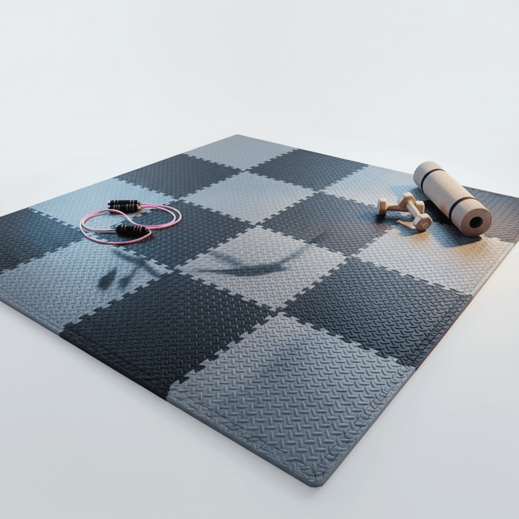 Rubber Floor Matting | Interlocking Heavy Duty | Gym & Industrial Use - Image 1