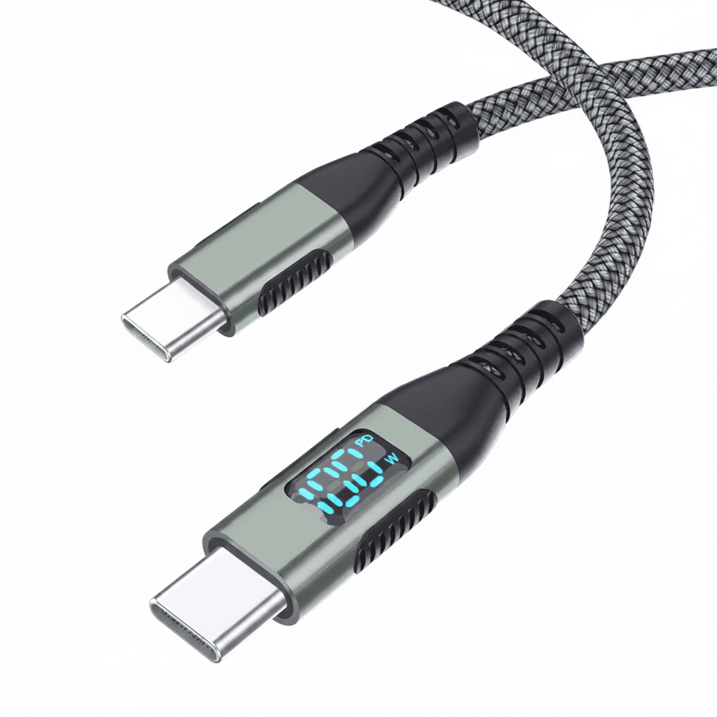 C Cable with Power Display | 100W PD 5A Fast Charge | Nylon Braided