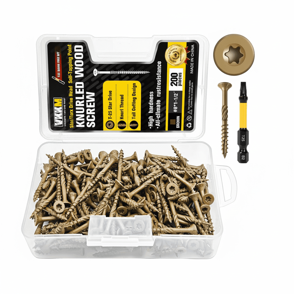 Screws 200pc | #8 x 1-1/2 T25 Star Drive | Brown Rust Resistant