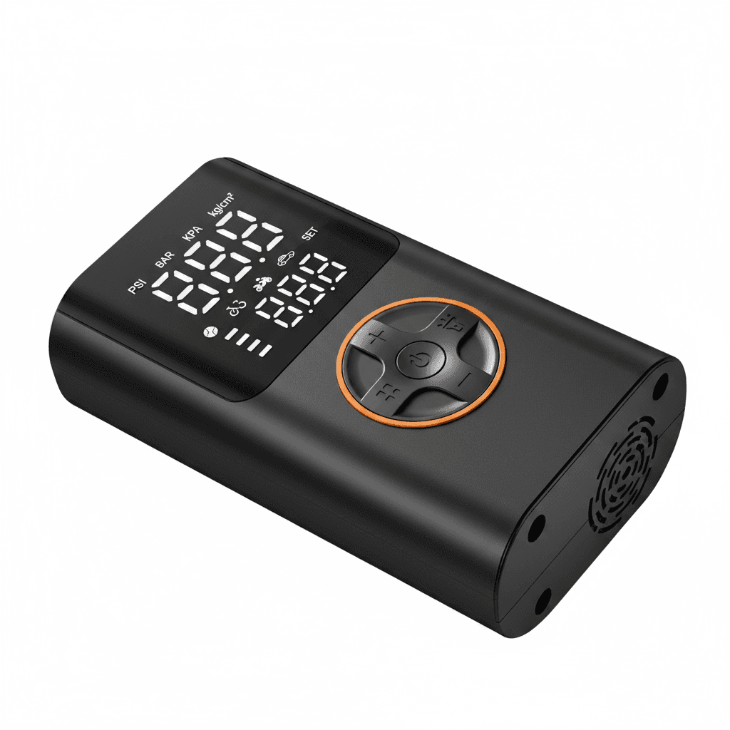Cordless Tyre Inflator, a compact device.