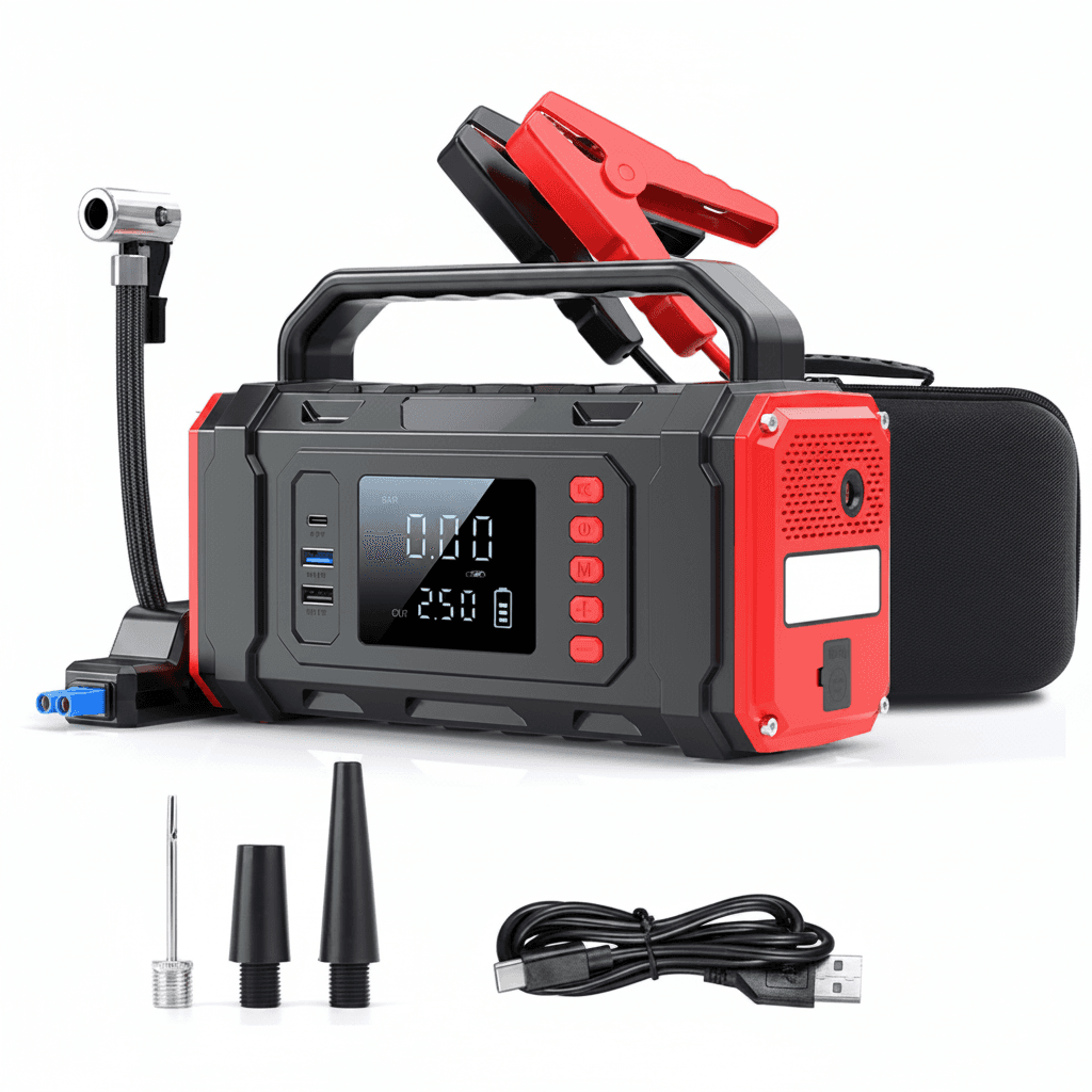 5-in-1 Jump Starter | Air Compressor & Power Bank | 12V Emergency Kit