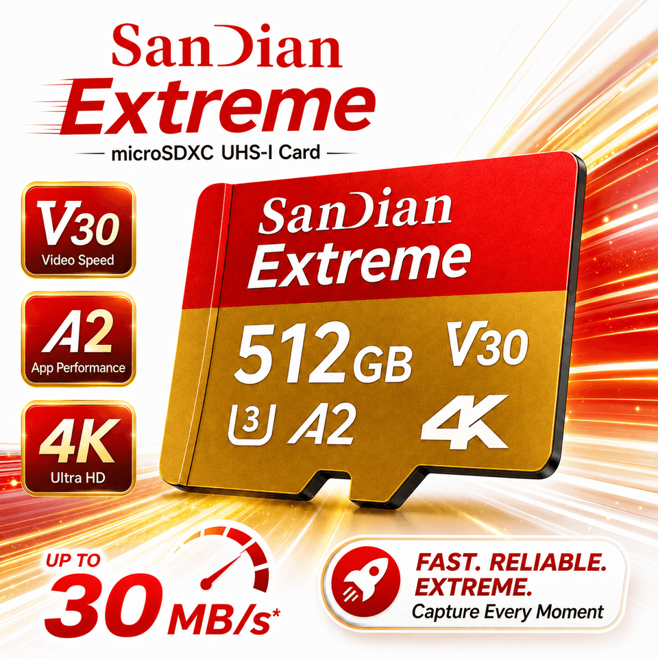 High-Speed Micro SD Card | 512GB V30 for 8K RAW Video
