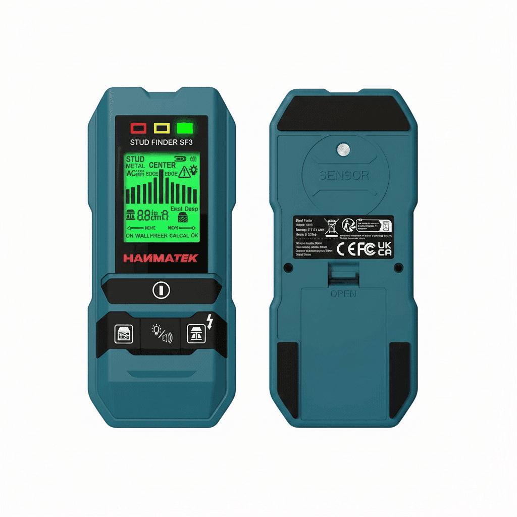 HANMATEK SF3 Stud Finder | Wall Scanner for Metal, Studs, AC Wire | Pipe Detection - Image 1