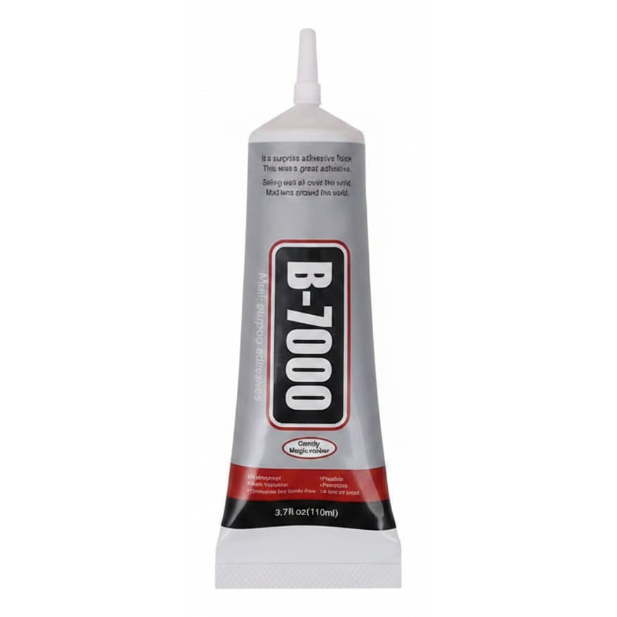 B7000 Glue for mobile phone screen repair, a 5-piece set of super adhesive for glass, jewelry, and DIY projects with precision applicator.