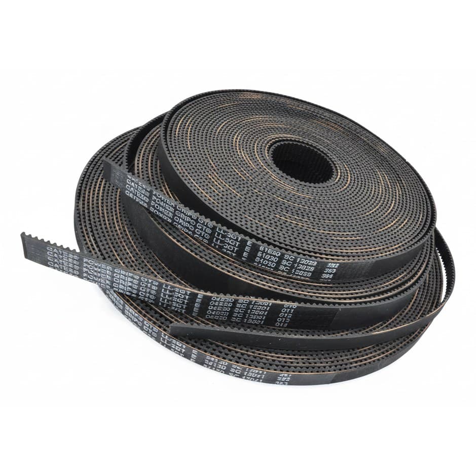 2GT EPDM Timing Belt on a small pulley held by a gloved hand.