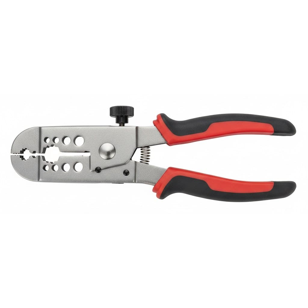 All-in-one Automatic Cable Striping Crimping Machine for AWG36-AW20 jacketed multicore cable, a horizontal terminal crimper tool on a workbench.