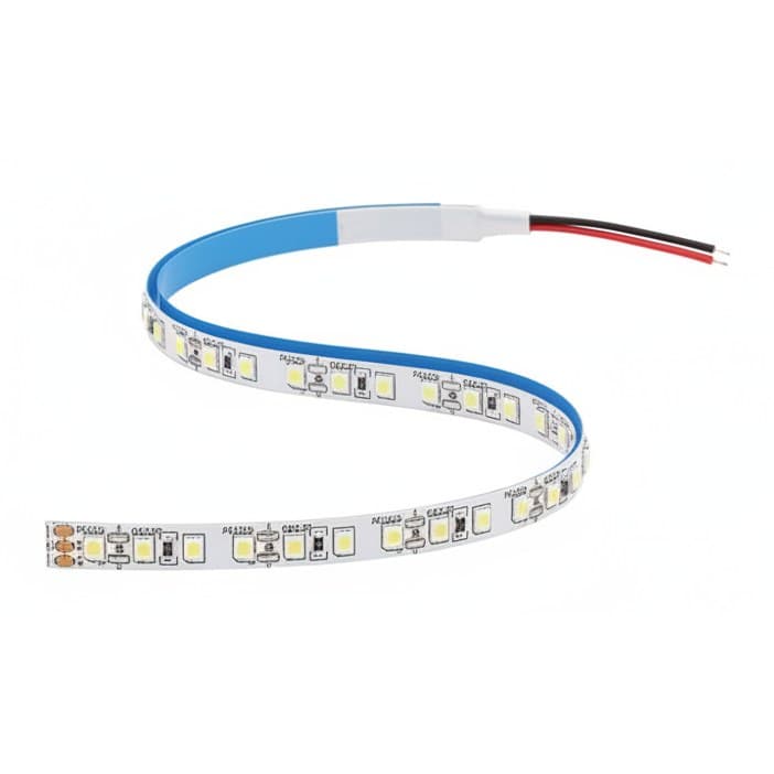 12V RGBYWW LED strip light with 2835 SMD chips, 120 LEDs per meter, showing vibrant red, green, blue, yellow, and warm white colors on a spool.