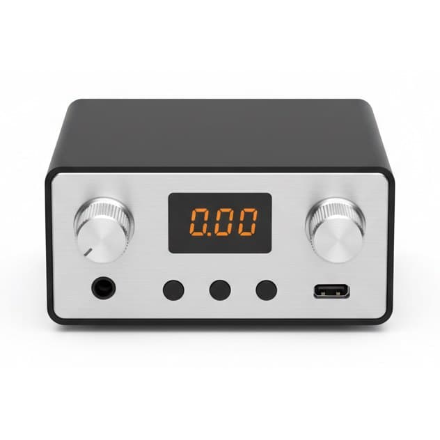Woopker AK-Series digital amplifier with Bluetooth, FM radio, and USB input for home stereo or car audio systems.