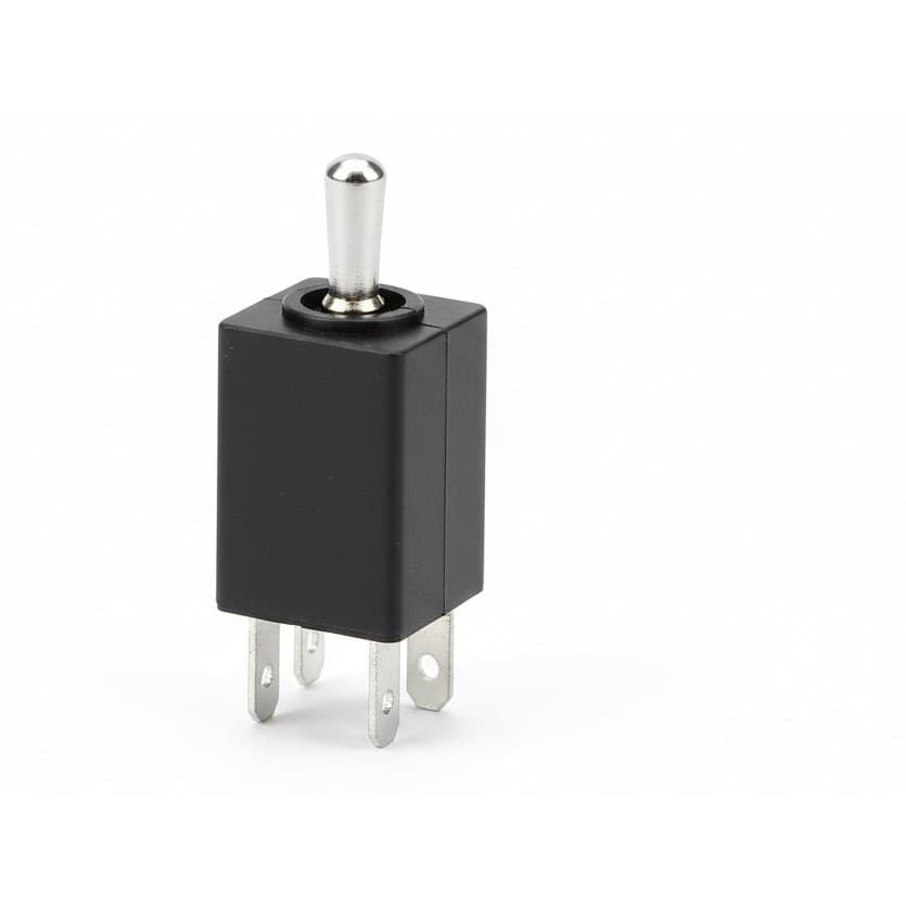 ON-OFF-ON and ON-ON miniature toggle switches, 10-piece set with metal batons and solder lugs for electronics projects.