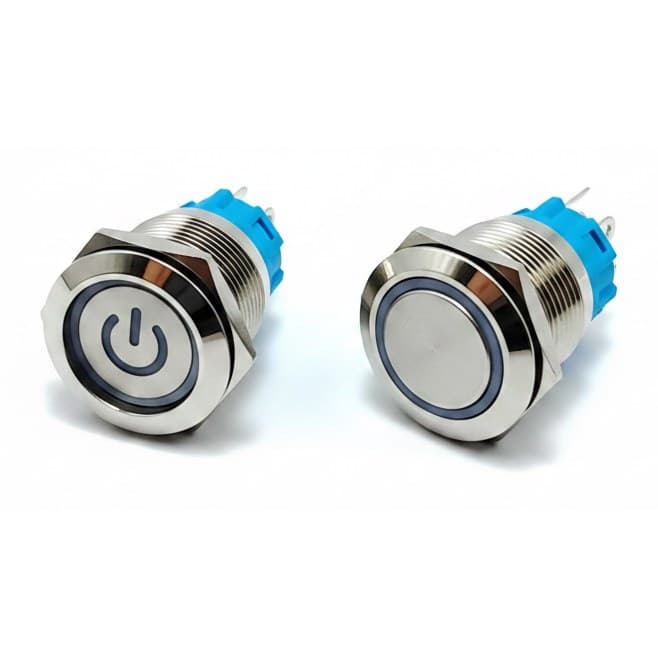 16mm 22mm 19mm metal push button switch with wire for on/off power control, momentary or latching function for 5V to 220V