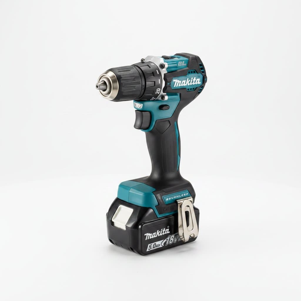 Makita DDF487 brushless 18V cordless impact drill and screwdriver with battery, a professional power tool for construction and decoration teams.