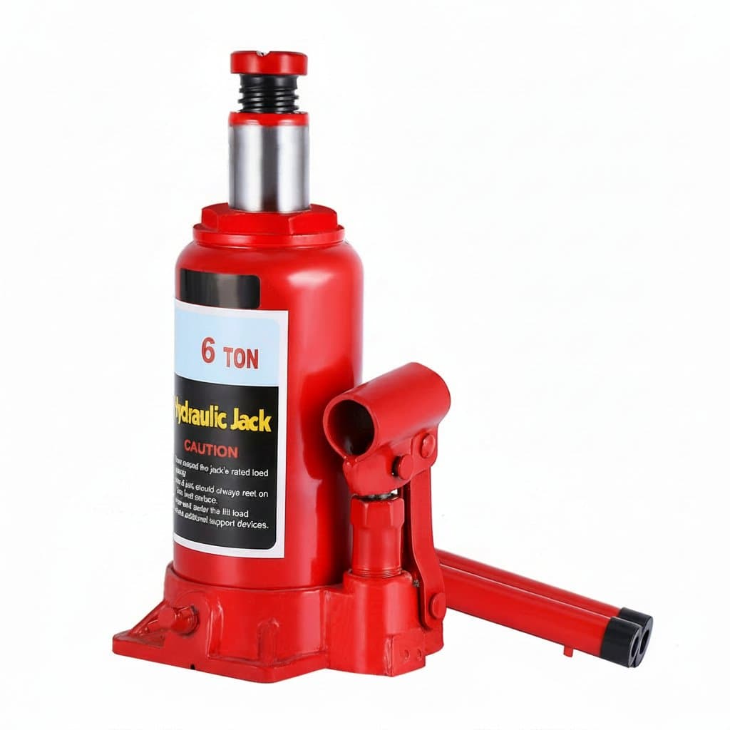 2025 New 6-Ton Heavy Duty Hydraulic Bottle Jack for lifting cars, vans, and caravans during automotive repair and maintenance.
