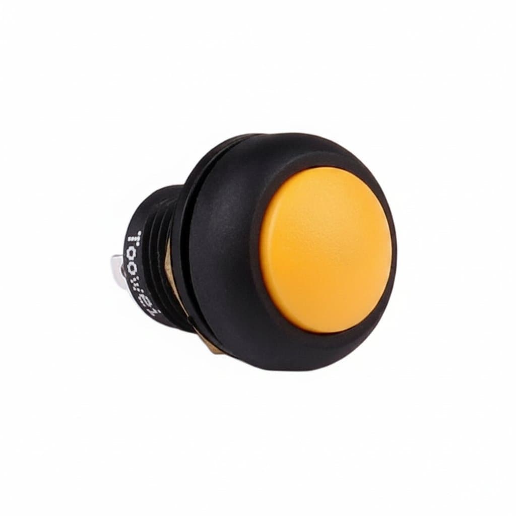 12mm Latching Push Button Switch | IP67 Waterproof & Self-Locking | Industrial Metal Electrical Switch
