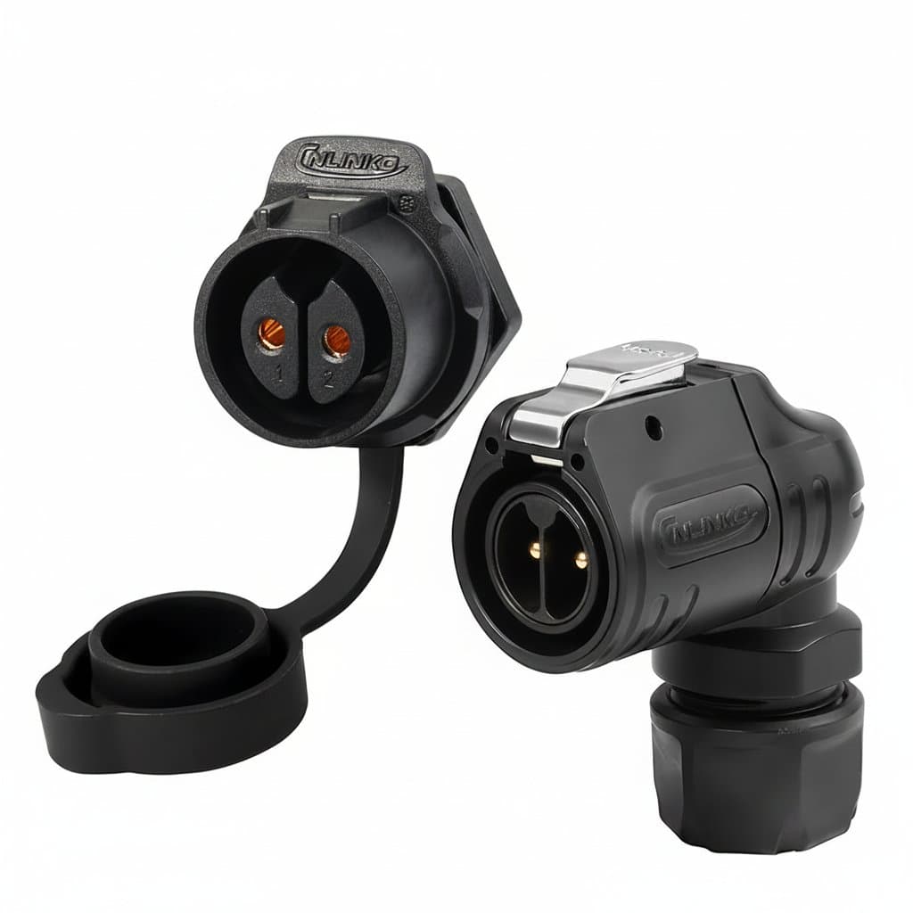 Series Right-Angle Industrial Connector | IP68 Waterproof & Compact 90° Design for Automated Machinery
