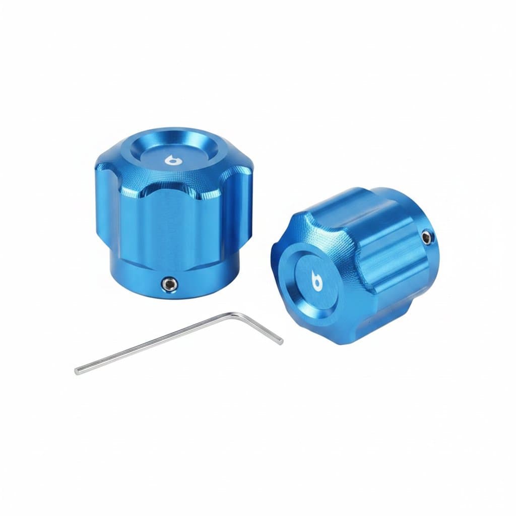 BEVINSEE car AC recharge kit with service valve caps for BMW and MINI vehicles.