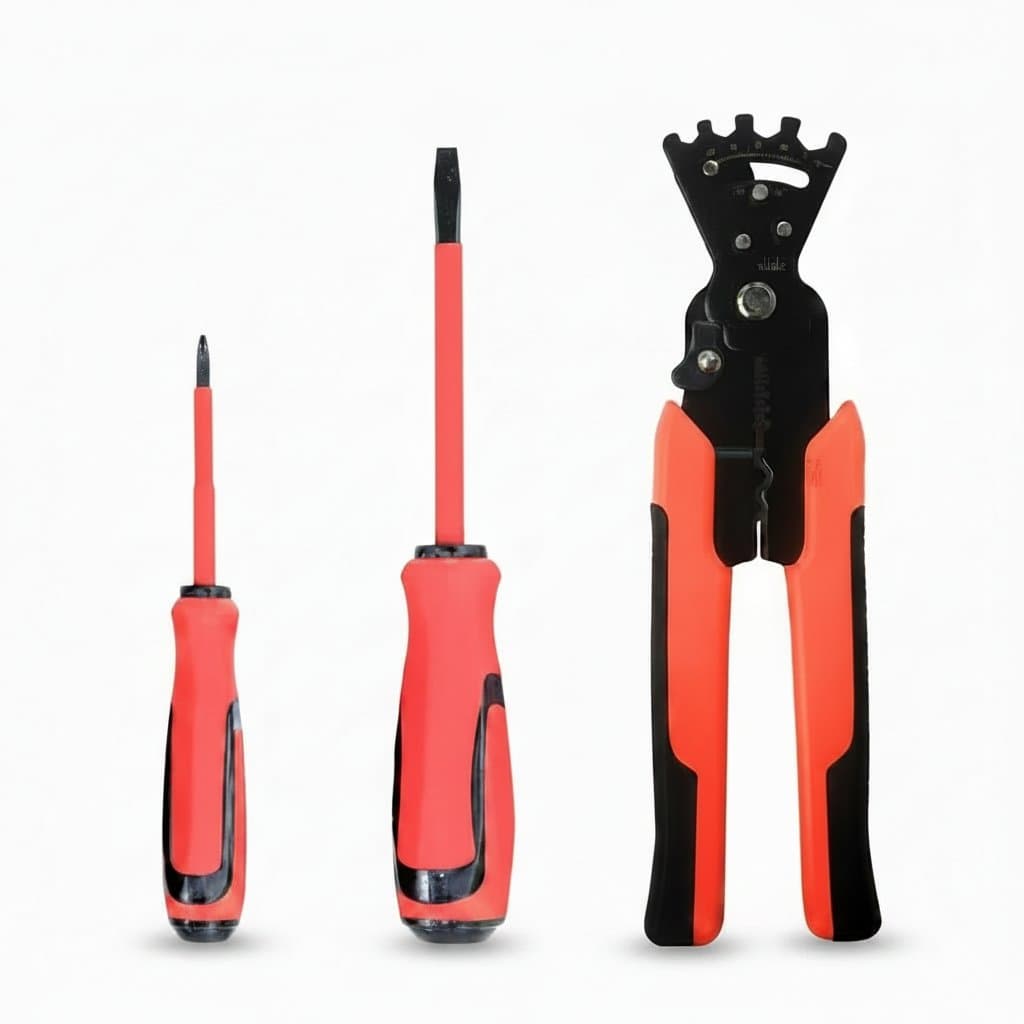 13-piece insulated electrician tool kit with 8 screwdrivers and magnetic bits, rated for 1000V electrical maintenance and repairs.