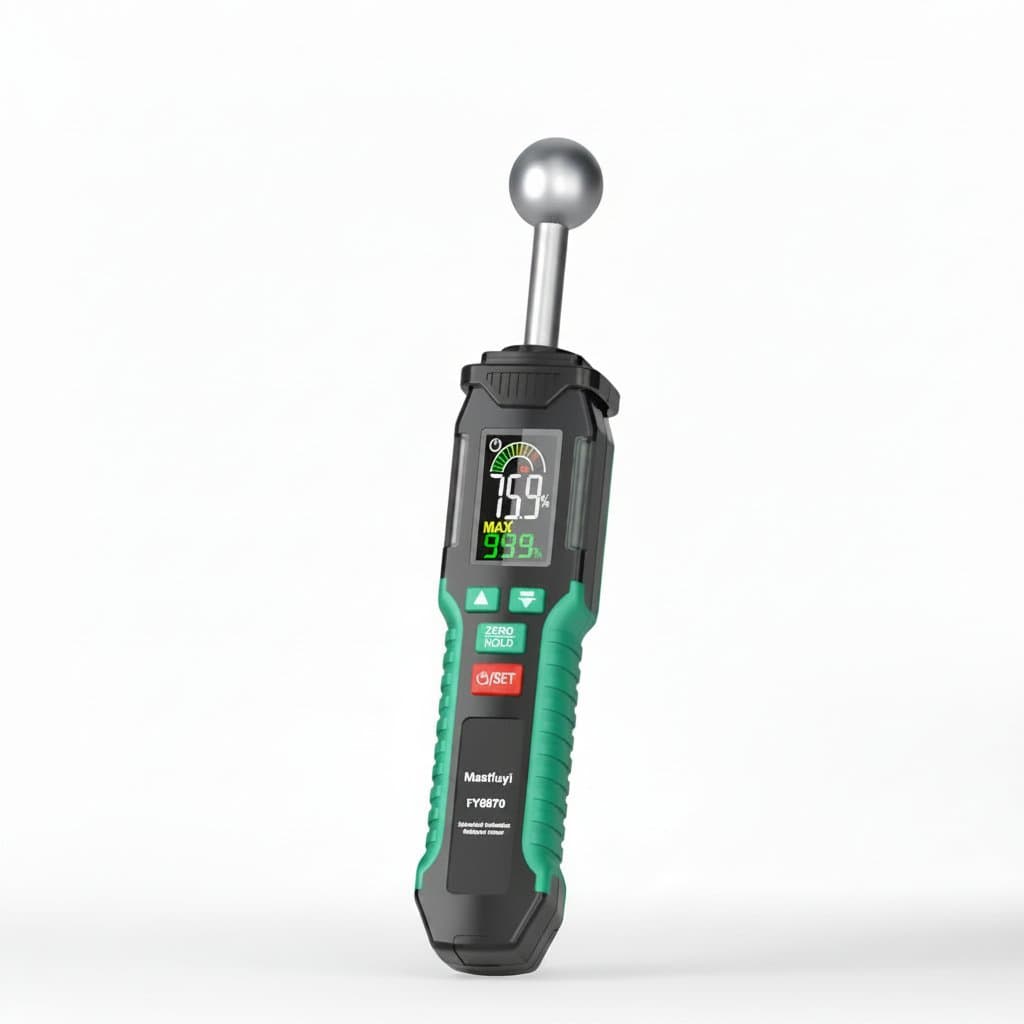 Pinless Moisture Meter | Non-Invasive Water Leak Detector | Ball Sensor for Wood, Drywall, Flooring