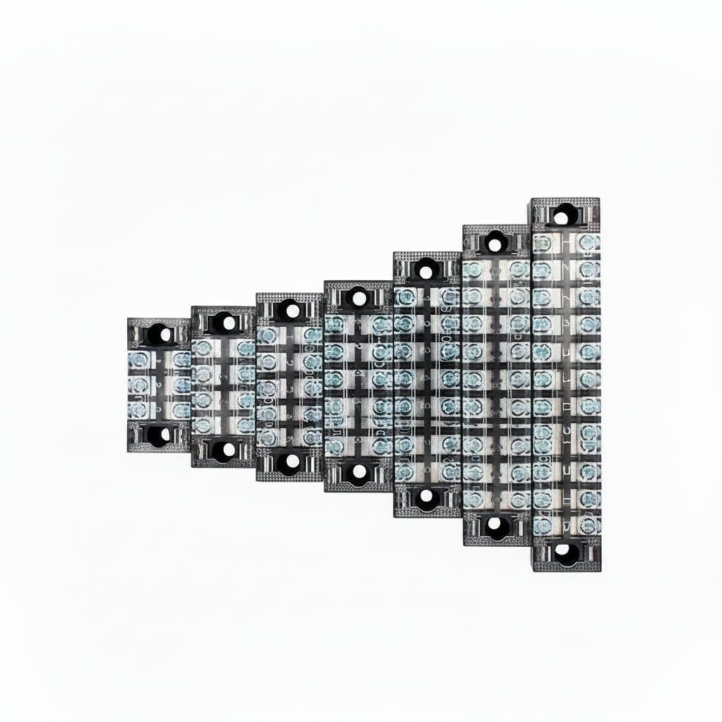 TB Series Terminal Block | 600V 15A Dual-Row Barrier | 3-20 Position Screw Connector