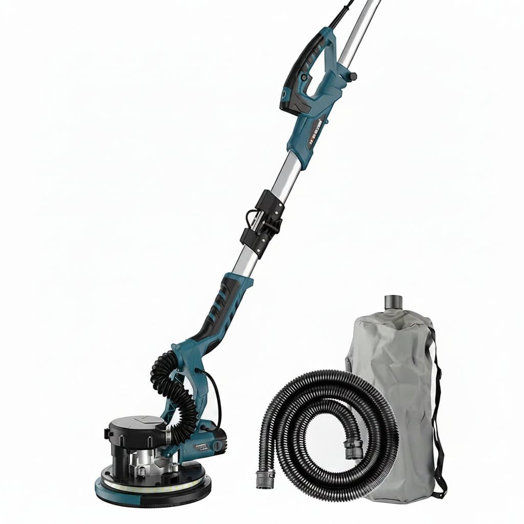 Self-Absorbing Dust Wall Sander | 9-Inch Folding Design | Double LED Light & Long Pole
