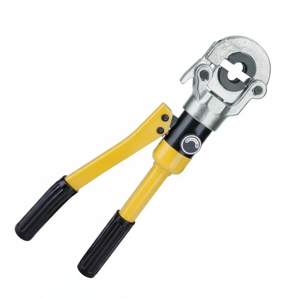CW-1632 Hydraulic Pipe Crimping Tool for PEX and aluminum plastic plumbing tubes, shown with TH die set for professional installation.