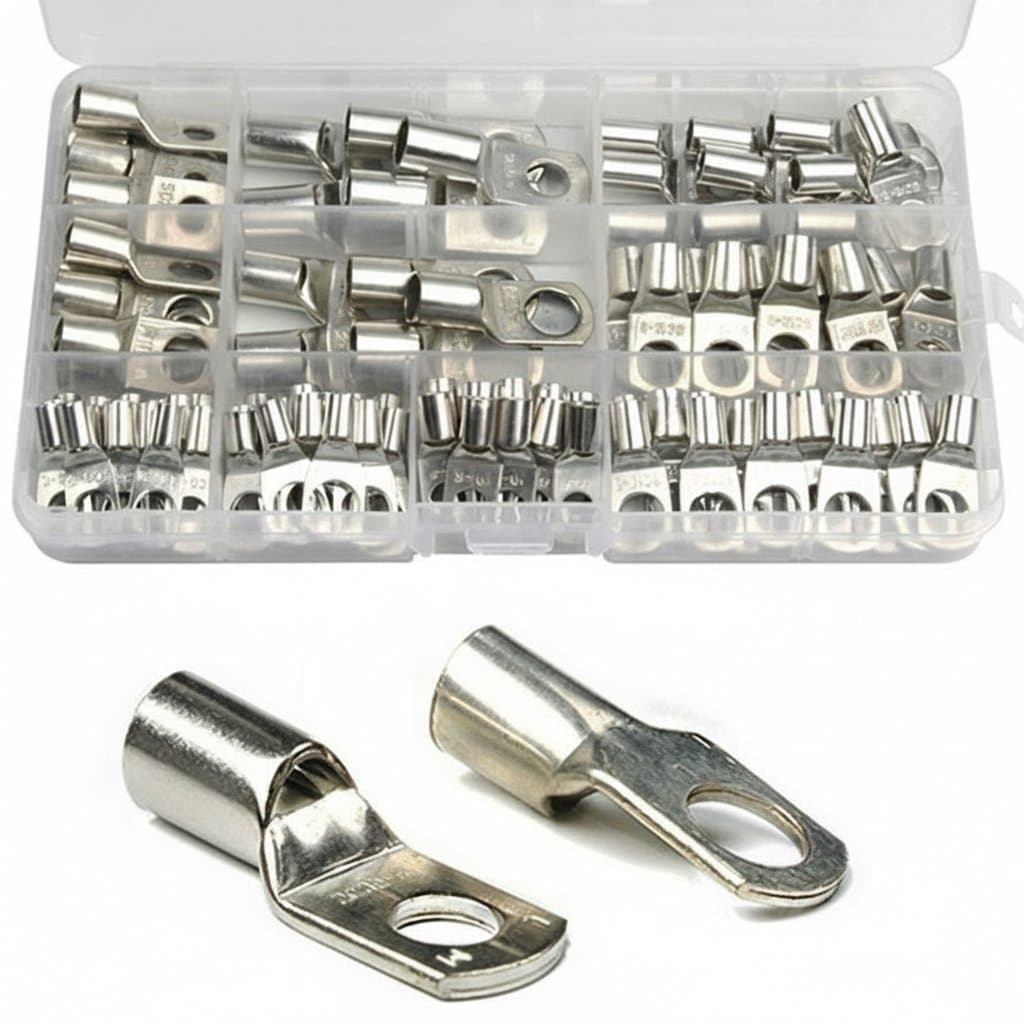 Tinned Copper Ring Terminal Kit | 35mm² Wire Lugs | 70-240PC Electrical Connector Set - Image 1