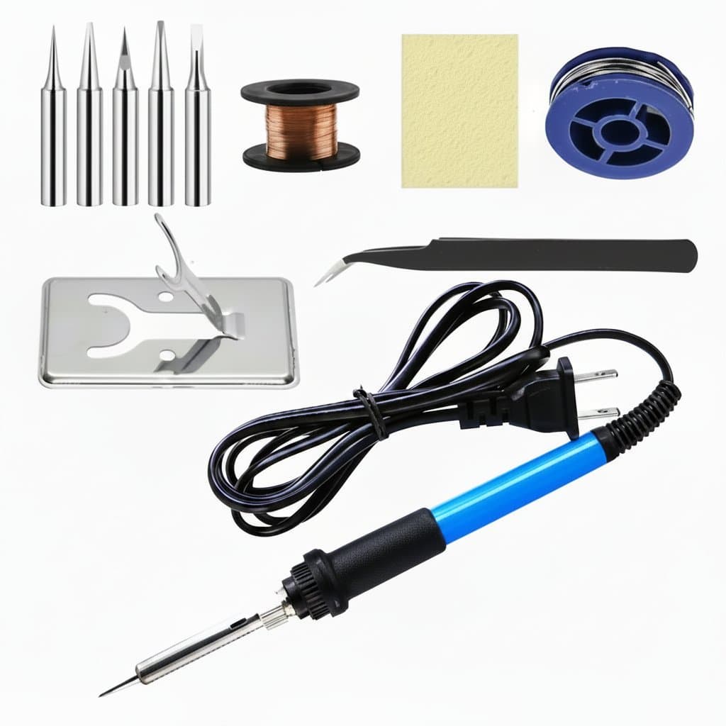 Adjustable Temperature 60W Electric Soldering Iron with US and EU plugs for precise welding and solder repair work.
