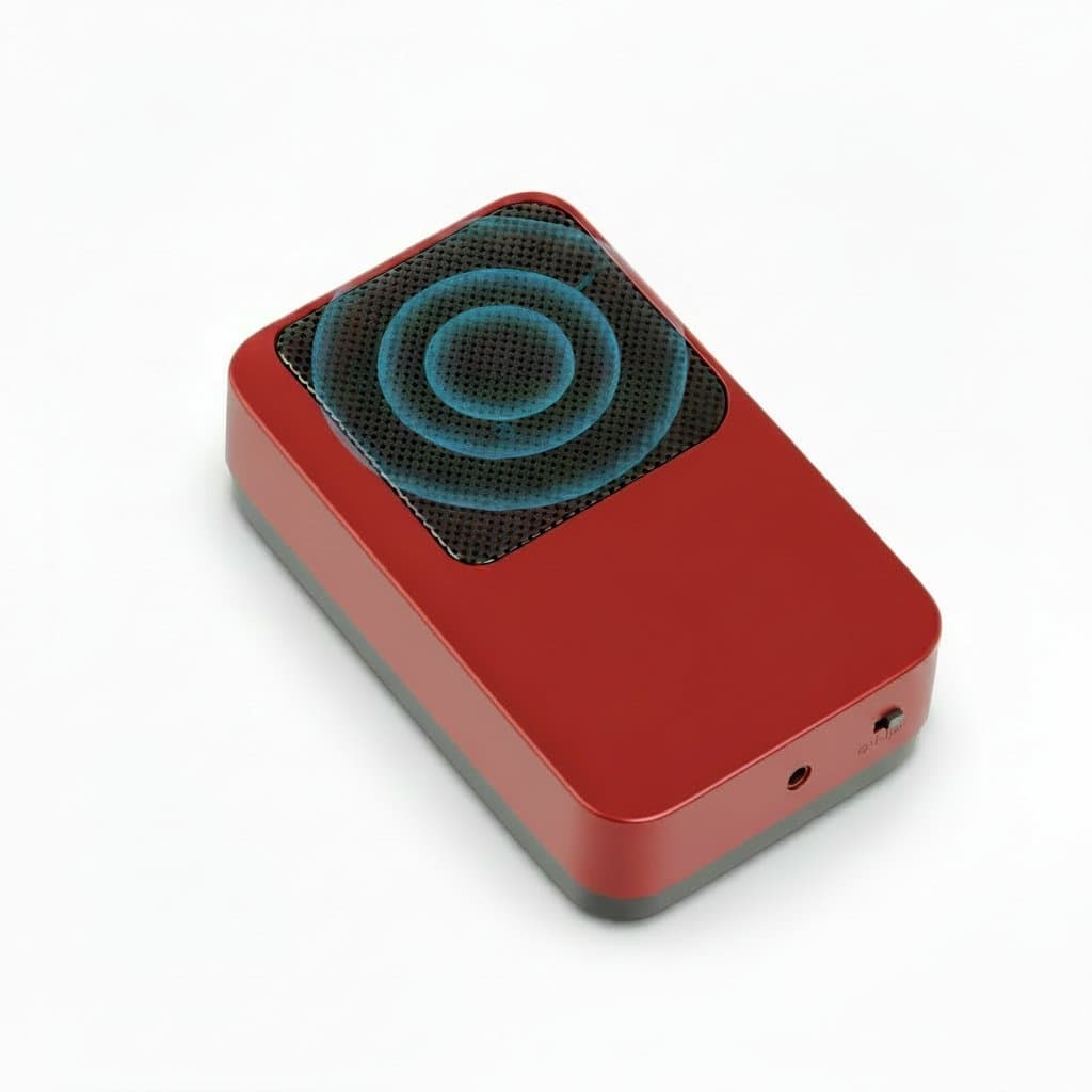 AIBEN C5S Mini Portable Radio with digital FM tuner, rechargeable battery, USB charging port, and built-in speaker.